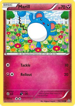 Marill 102 - Reverse Holofoil XY Primal Clash - Common