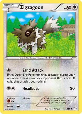Zigzagoon 111/160 - Reverse Holofoil XY Primal Clash - Common