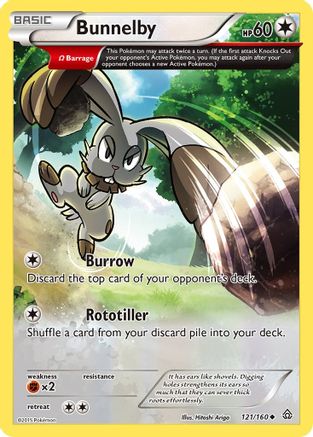 Bunnelby (Omega) 121 - Reverse Holofoil XY Primal Clash - Uncommon