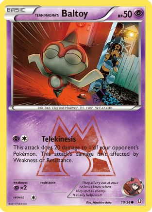 Team Magma's Baltoy 010 - Reverse Holofoil Double Crisis - Common