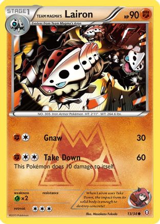 Team Magma's Lairon 013 - Reverse Holofoil Double Crisis - Common