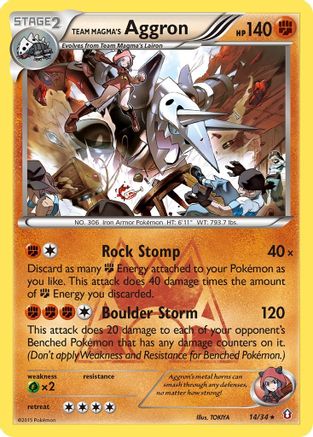 Team Magma's Aggron 014 - Reverse Holofoil Double Crisis - Holo Rare
