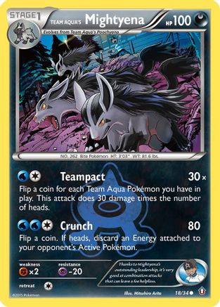 Team Aqua's Mightyena 018 - Reverse Holofoil Double Crisis - Common