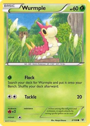 Wurmple 003 - Reverse Holofoil XY Roaring Skies - Common