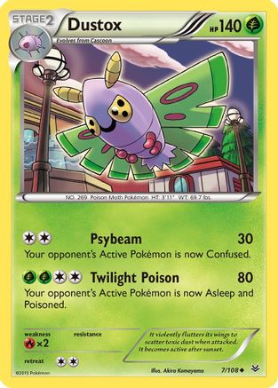 Dustox (7) (7) 007 - Reverse Holofoil XY Roaring Skies - Uncommon