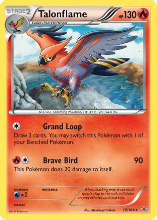 Talonflame/108 - Reverse Holofoil XY Roaring Skies - Rare
