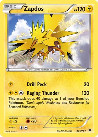 Zapdos 023 - Reverse Holofoil XY Roaring Skies - Rare