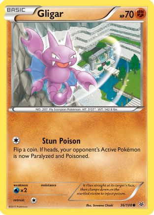 Gligar 036/108 - Reverse Holofoil XY Roaring Skies - Common