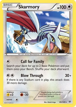 Skarmory 069/108 - Reverse Holofoil XY Roaring Skies - Rare