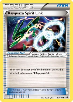 Rayquaza Spirit Link 087 - Reverse Holofoil XY Roaring Skies - Uncommon