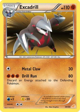 Excadrill (#30 Holo) - Holofoil BW Trainer Kit Excadrill & Zoroark - Common