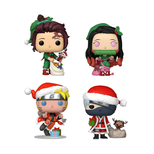 Funko Pop! Anime: Holiday Outfits - Plus! Tanjiro / Nezuko / Naruto / Kakashi with Pakkun
