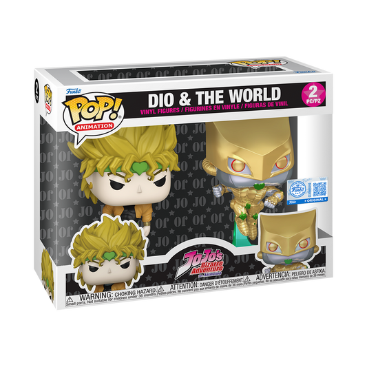 Funko Pop! Anime: Jojo's Bizarre Adventure - Dio & The World 2pk / Jotaro Kujo & Star Platinnum 2pk *PREORDER*