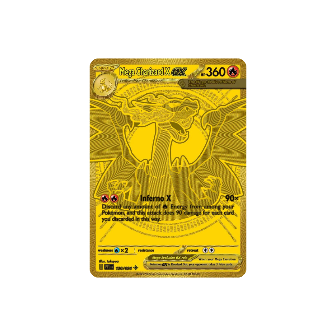 Pokemon TCG: Phantasmal Flames - Gold Mega Charizard X ex 130 / 094 Single Card Pokemon TCG: Phantasmal Flames - Gold Mega Charizard X ex 130 / 094 Single Card