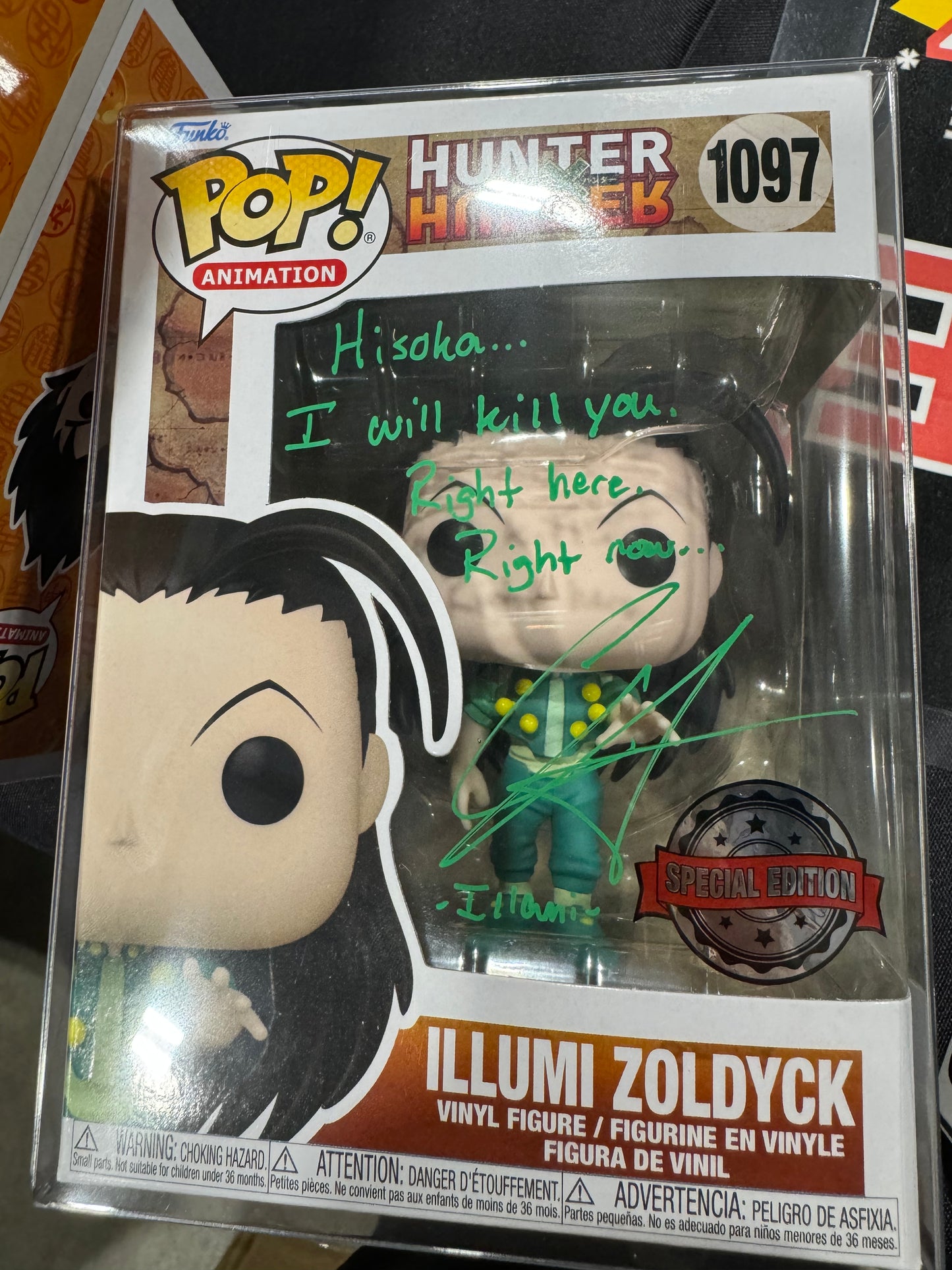 FUNKO POP! HUNTER X HINTER ILLUMI **voice actor Chris Hackney AUTOGRAPHED**