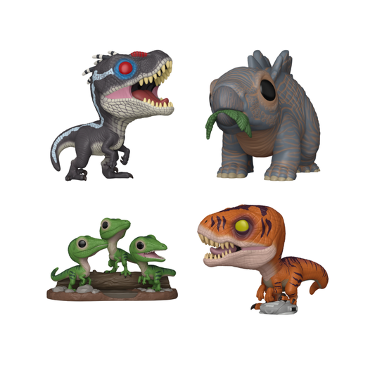 Funko Pop! Movies: Jurassic Park - Alpha Raptor / Baby Stegosaurus / Premium! Compsognathus / Tiger Raptor *PREORDER*