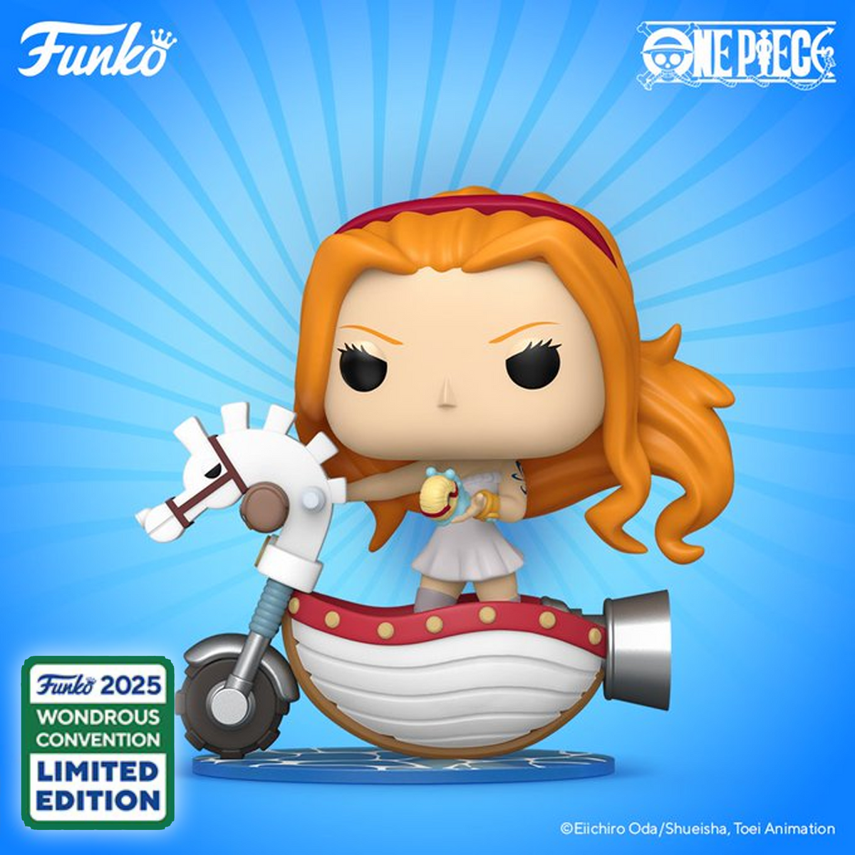 限定FUNKO POP! ワンピース　ナミ with 白木馬限定 Funko Pop! Anime: One Piece - Nami with White Hobby Horse