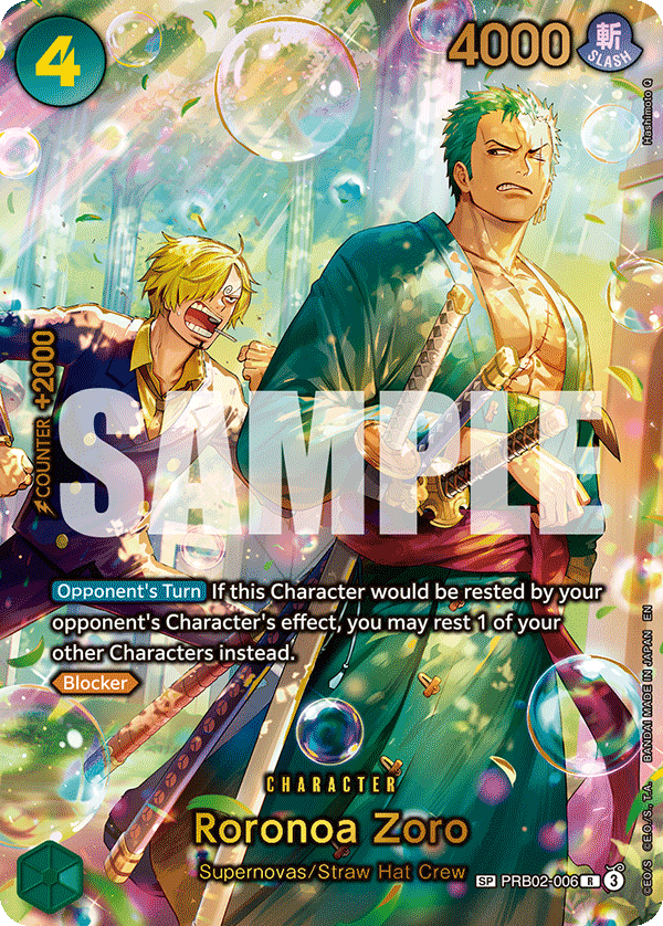 ゾロ　SP prb02-006 One Piece TCG - OP14 (SP) Roronoa Zoro PRB02-006 The Azure Seven