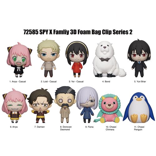Spy x Family 3D Foam Bag Clip Series 2 BAG CLIPS KEYCHAIN