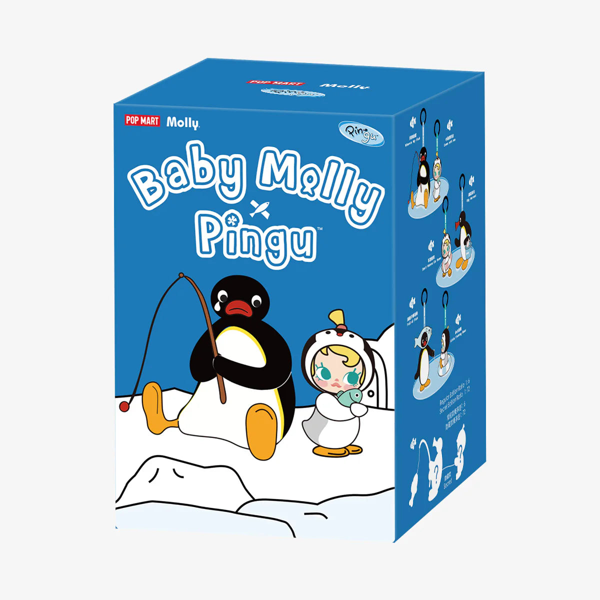 キーホルダー・アクリルキーホルダー POPMART Baby Molly Pingu POPMART ポップマート ベビーモリー × PINGU ハッピー釣り