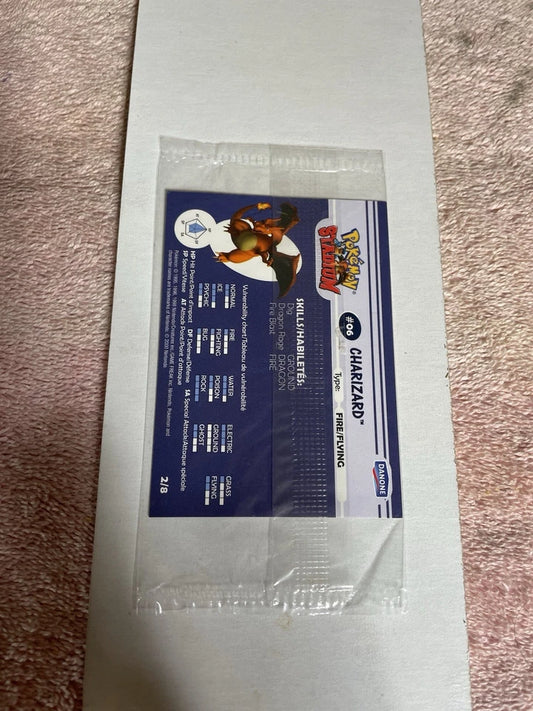 Pokemon TCG - Sealed Charizard Mint Holo Pokemon Stadium Tip Shiny Danone Pokemon Card #06