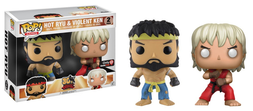 Funko Pop! Street Fighter - Hot Ryu & Violent Ken 2 Pack GameStop Exclusive