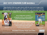 2022 TOPPS STADIUM CLUB BASEBALL HOBBY BOX
