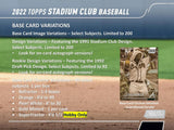 2022 TOPPS STADIUM CLUB BASEBALL HOBBY BOX
