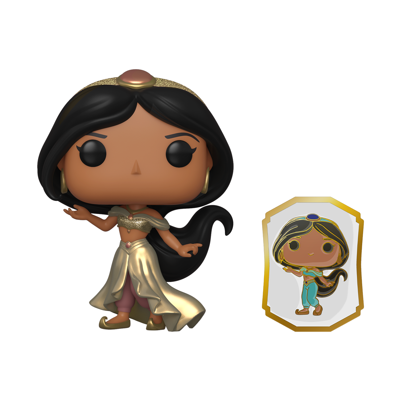 Funko Pop! 2021 NYCC Fall Convention ULTIMATE PRINCESS JASMINE GOLD DRESS WITH PIN