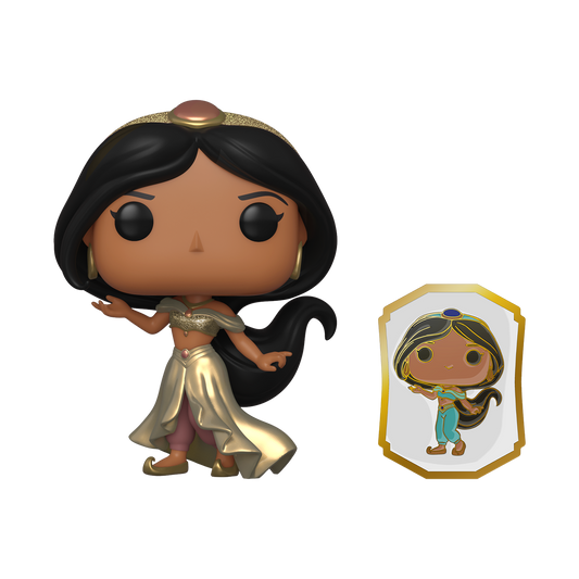 Funko Pop! 2021 NYCC Fall Convention ULTIMATE PRINCESS JASMINE GOLD DRESS WITH PIN