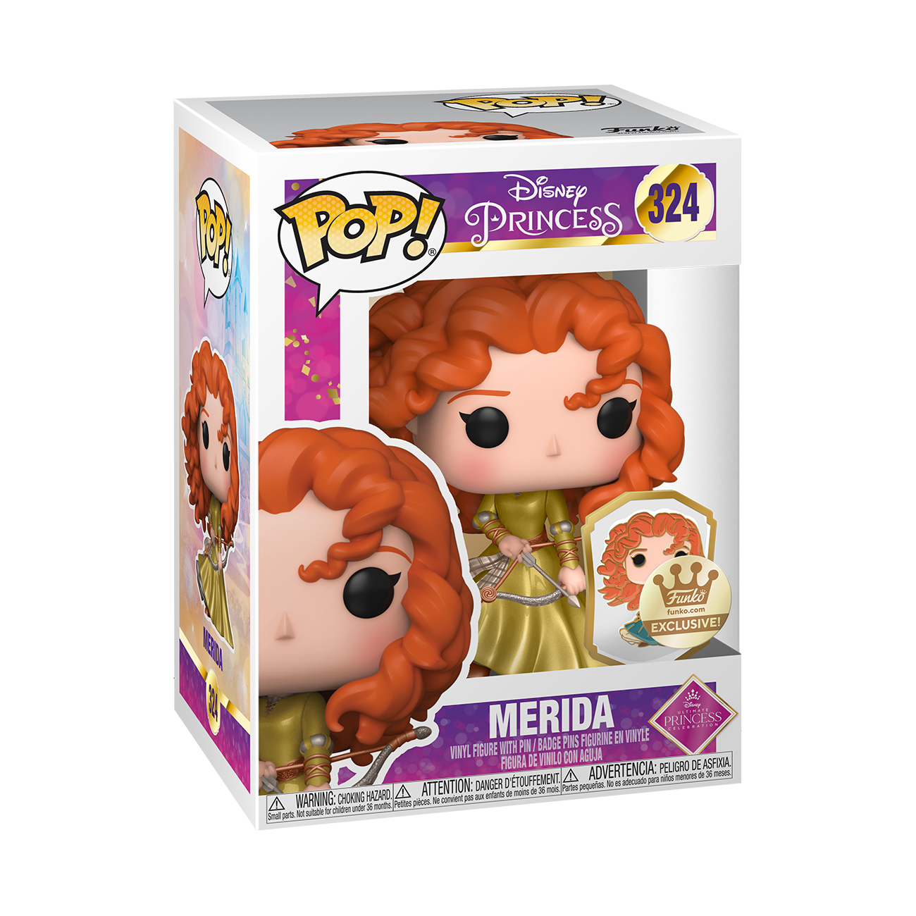 FUNKO POP! DISNEY ULTIMATE PRINCESS MERIDA with PIN #324 *PREORDER*