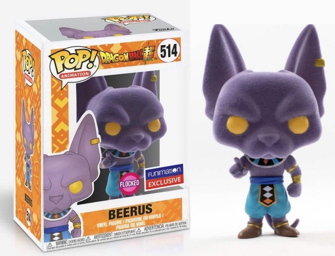 Funko Pop! Animation - Dragon Ball Super - Beerus FLOCKED *FUNIMATION EXCL* #514