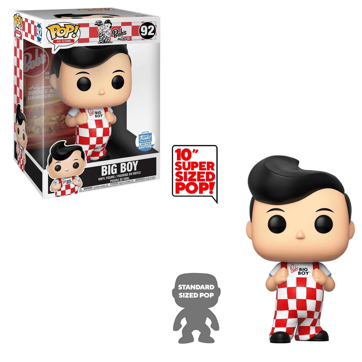 FUNKO POP! AD ICONS - BOB'S BIG BOY - 10" BIG BOY **FUNKO SHOP EXCLUSIVE** #92
