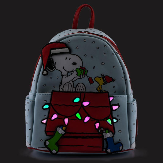 LOUNGEFLY PEANUTS Snoopy And Woodstock Glow In The Dark Loungefly Mini Backpack
