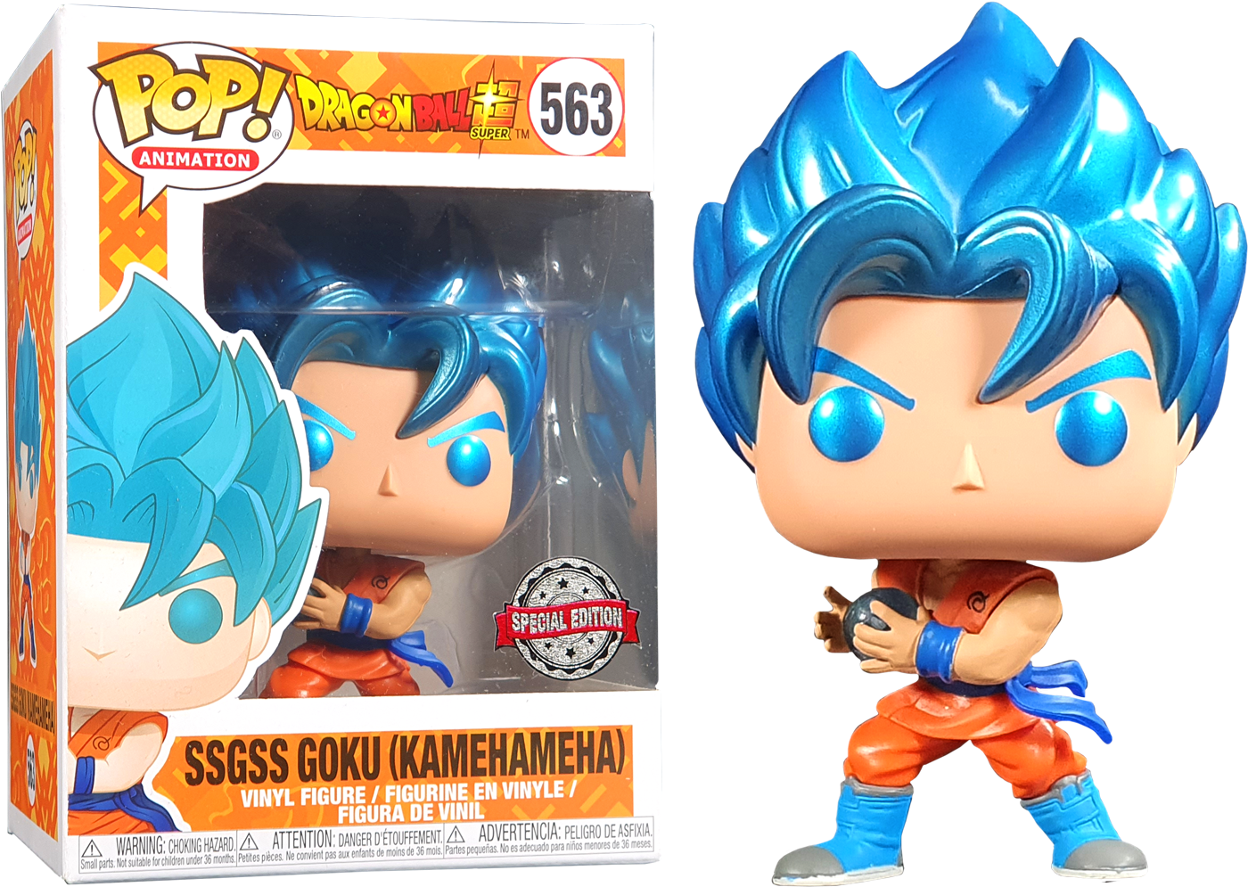 SPECIAL EDITION Funko Pop! Animation - Dragon Ball Super Metallic SSGSS Goku (Kamehameha) #563