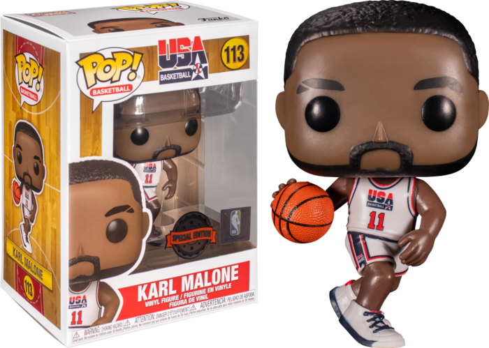 1992 USA BASKETBALL KARL MALONE white JERSEY *SPECIAL EDITION* #113