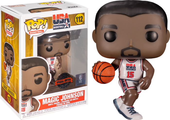 1992 USA BASKETBALL MAGIC JOHNSON white JERSEY SPECIAL EDITION 112 MyPops