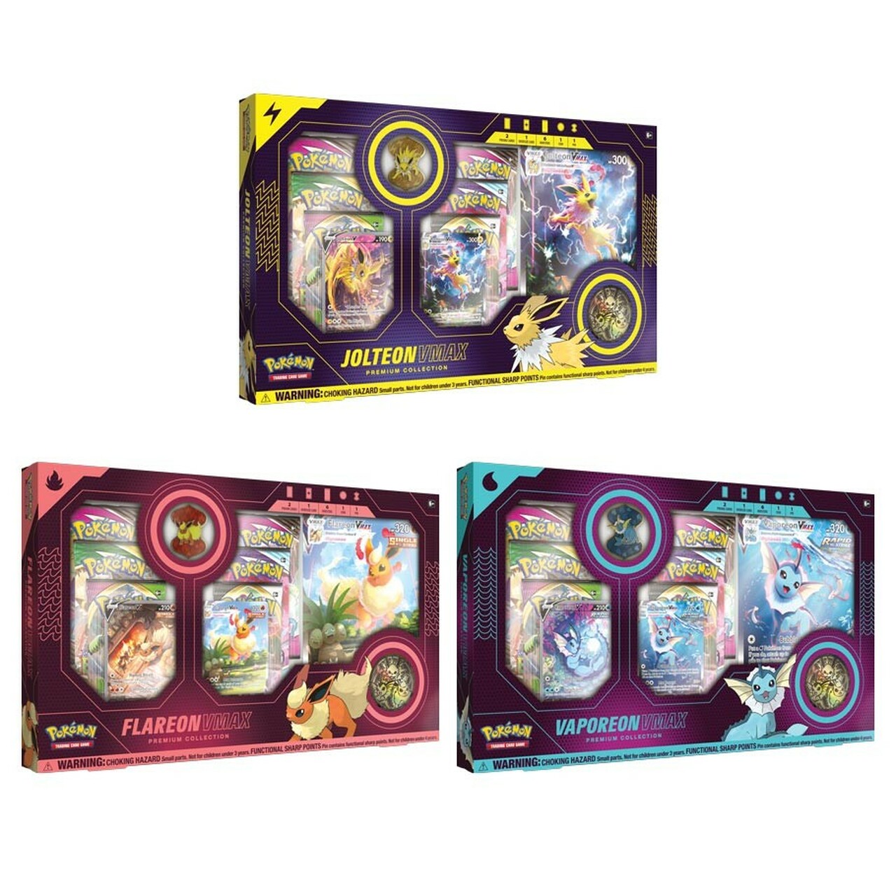 Pokemon TCG - Eeveelution VMax Premium Collections Bundle (Set of 3)
