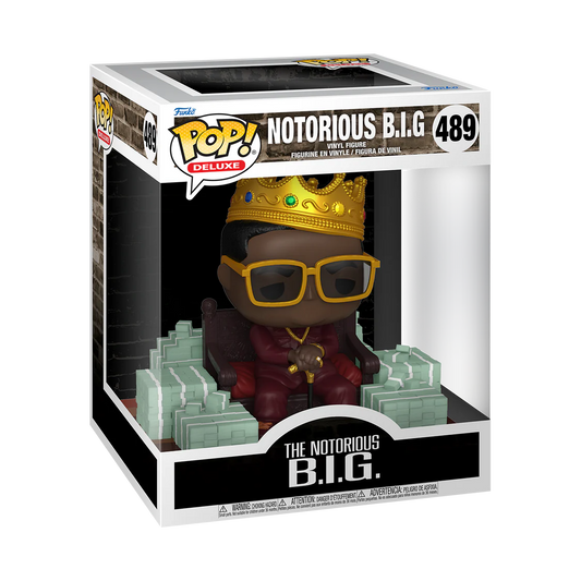 Funko Pop! Music: Rocks - Deluxe 6" Notorious B.I.G. (with Crown & Throne) #489