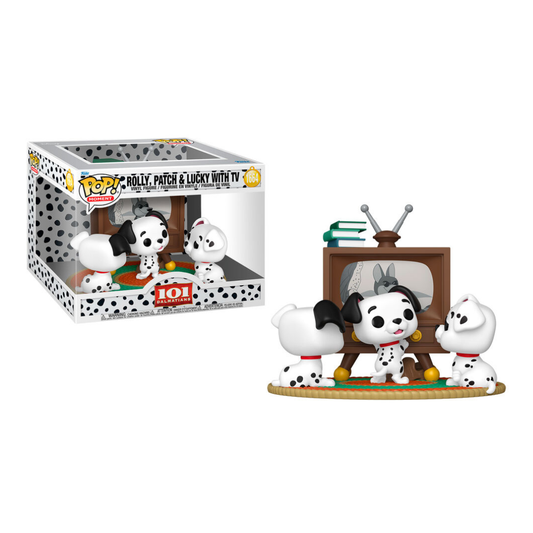 Funko Pop! Disney: 101 Dalmatians (65th Anniversary) - Deluxe Moment! Rolly, Patch & Lucky with TV #1664