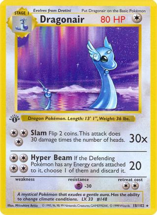Dragonair/102  - 1st Edition Base Set Shadowless - Rare