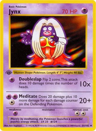 Jynx 031  - 1st Edition Base Set Shadowless - Uncommon