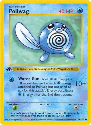 Poliwag 059  - 1st Edition Base Set Shadowless - Common
