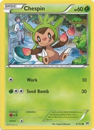 Chespin (8) (8) 008  - Reverse Holofoil XY  BREAKthrough - Common