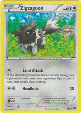 Zigzagoon - 11/12/12  - Holofoil McDonalds Promos 2015 - Promo