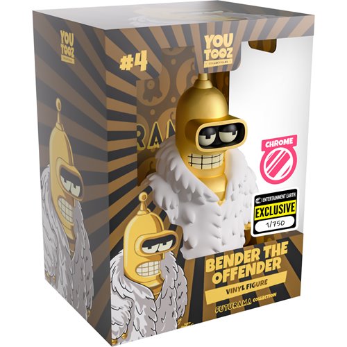 YouTooz: Futurama - Bender The Offender Vinyl Figure (Chrome) #4 [Limited 750pcs - Entertainment Earth Exclusive]