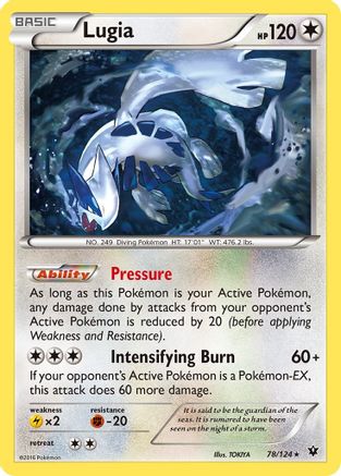 Lugia 078  - Reverse Holofoil XY  Fates Collide - Rare