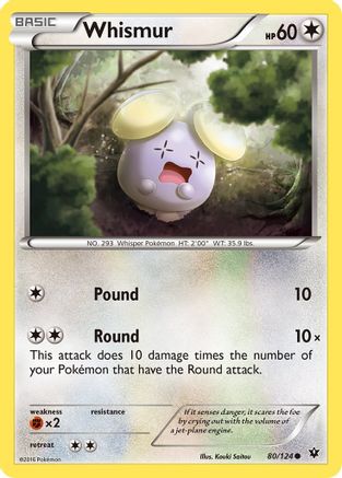 Whismur 080  - Reverse Holofoil XY  Fates Collide - Common