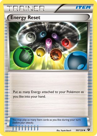Energy Reset 098/124  - Reverse Holofoil XY  Fates Collide - Uncommon