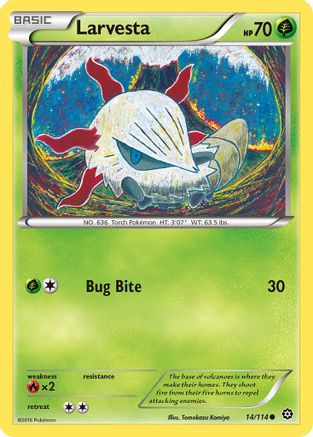 Larvesta 014  - Reverse Holofoil XY  Steam Siege - Common